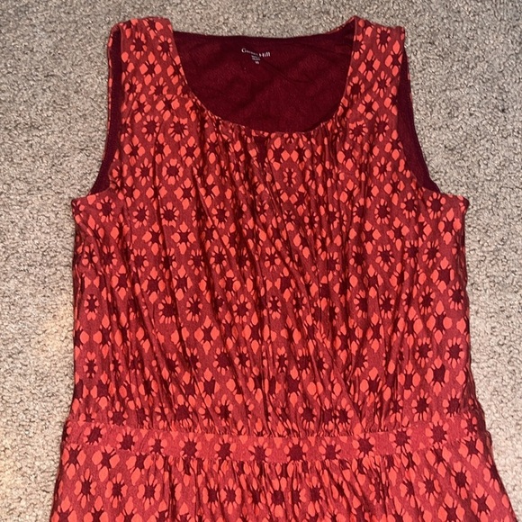 Garnet Hill Crossover Knit Keyhole Jersey Sleeveless Maxi Dress Red Orange XS - Picture 3 of 8